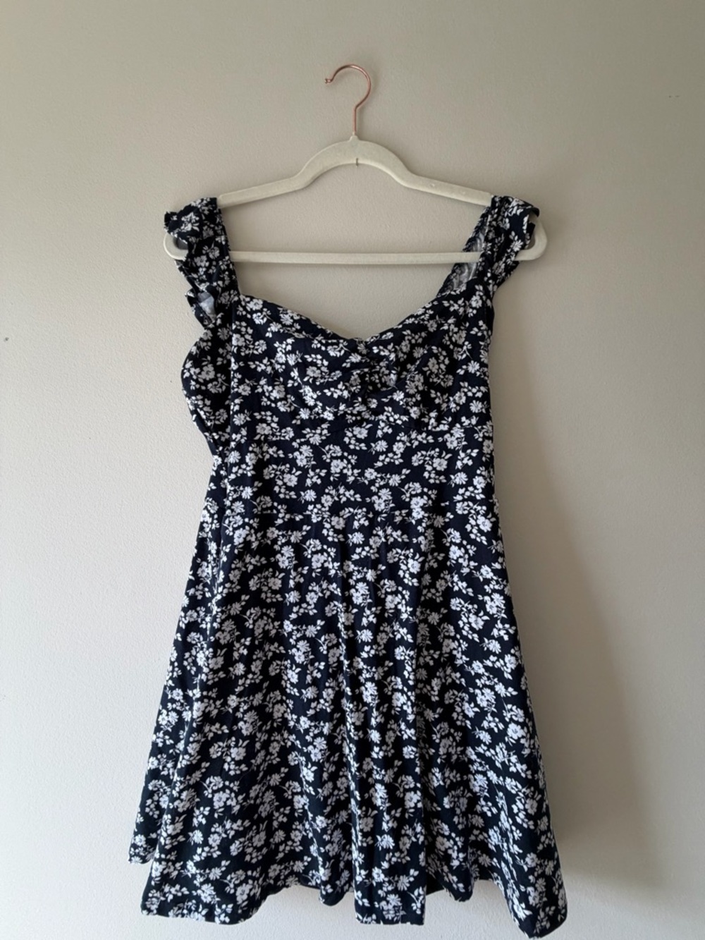 Hollister Navy Blue Floral Romper Dress